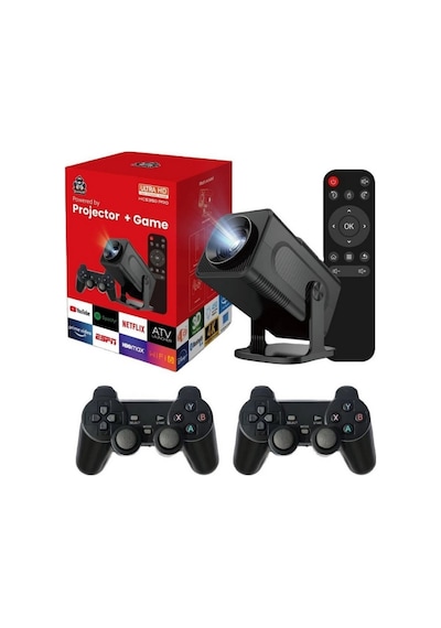 Hy320 Max Taşınabilir Projektör Full Hd Ev Sineması 300 Ansı Lümen 4k Video Android Projeksiyon+oyun