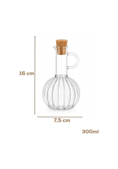 Lm-0010 Breze Mantar Kapaklı Borosilikat Cam Yağlık Sirkelik Yağdanlık 300ml Diğer