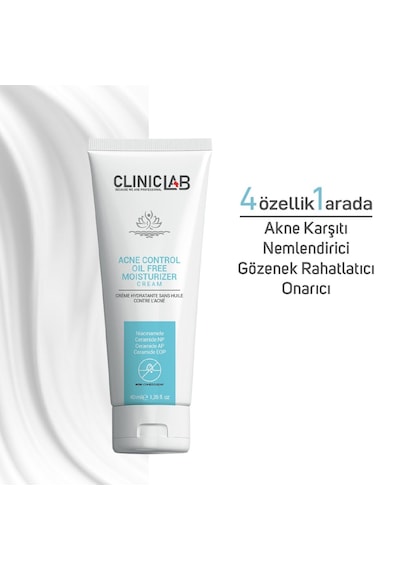 Cliniclab Akne Eğilimli Ciltler için Yağsız Nemlendirici Krem 40 ML