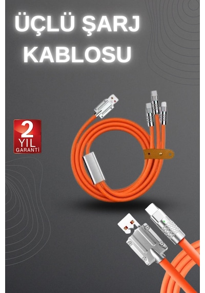 120w Hızlı Şarj Kablosu Turuncu Yüksek Güç Kapasitesi Çoklu Şarj Girişi Diğer 76366561