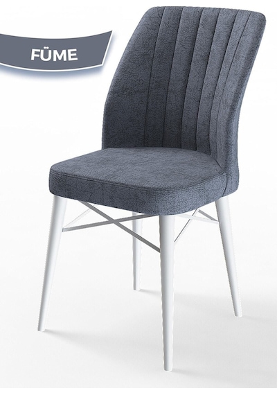Canisa Concept Flex Serisi, Üst Kalite Mutfak Sandalyesi, Gürgen Beyaz Ahşap Ayak, Füme Sandalye Sandalye Füme Ayaklar Beyaz