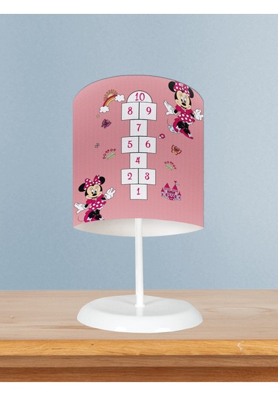 Mekta Home Bebek Ve Çocuk Odası Seksekli Minnie Mouse Desenli Abajur