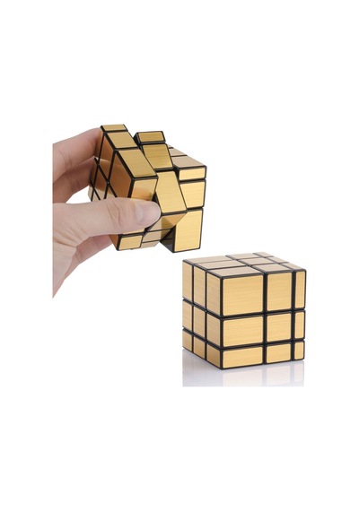 Geometrik Zeka Küpü 3x3 Farklı Şekiller Zor Bulmaca Zeka Oyuncakları Gold