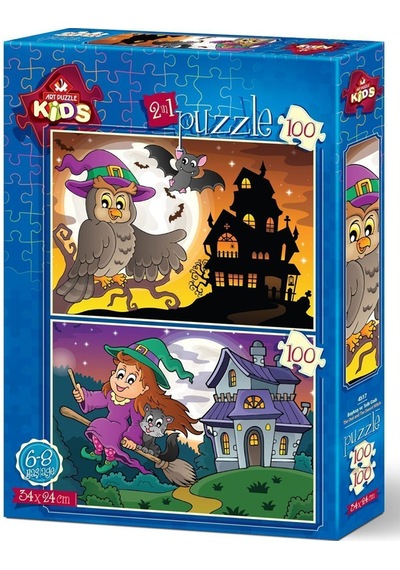 Art Puzzle 2X100 Parça  Baykuş Ve Tatlı Cadı 4517