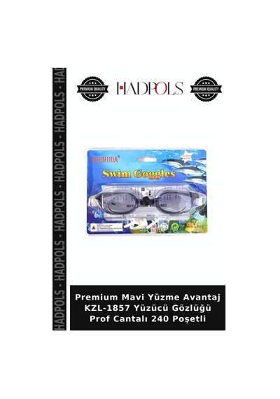 Premium Mavi Yüzme Avantaj Kzl-1857 Yüzücü Gözlüğü Prof Cantalı 240 Poşetli Çok Renkli