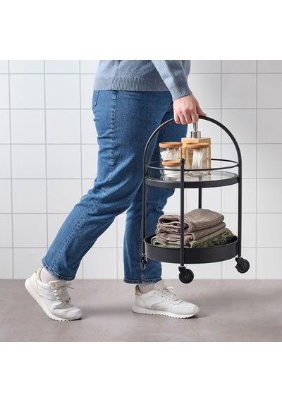 Ikea Frösjön Servis Arabası, Siyah, 55x35 Cm