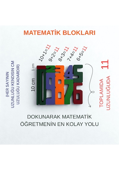 3d Montessori Sayı Blokları Okul Öncesi Eğitici Oyuncak