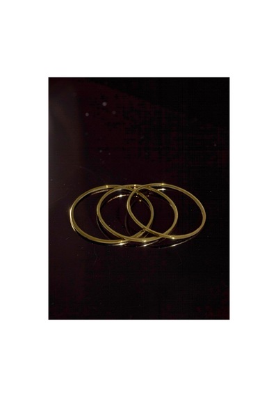 Premium 3'lü Seri Pürüzsüz Yüzey İnce Gold Halka Bilezik Seti Altın