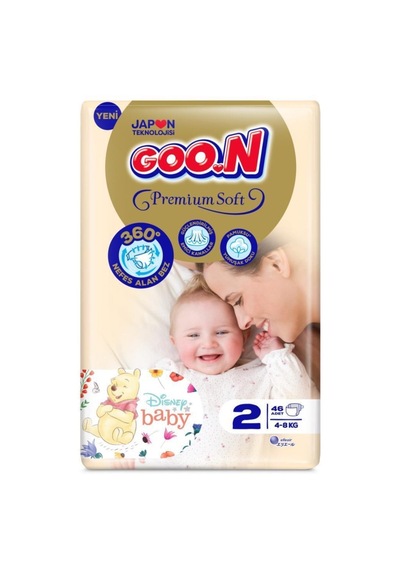 Goon Premium Soft Bebek Bezi 2 Numara 2 x 46 Adet 2'li