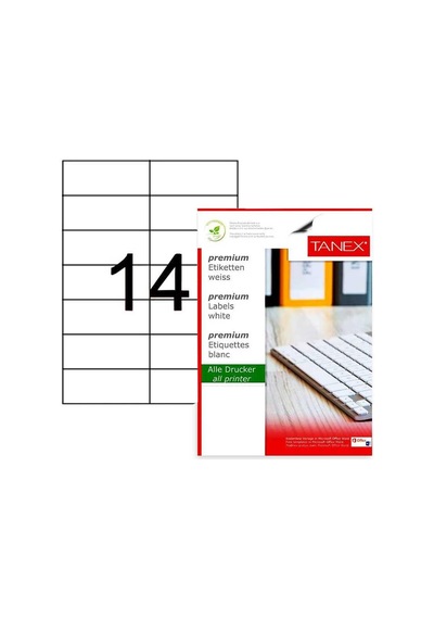 Tanex Laser Etiket Kod 2712 105mm X 42.69mm Diğer