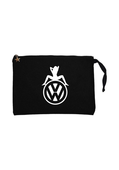Volkswagen Woman Siyah Clutch Astarlı Cüzdan / El Çantası