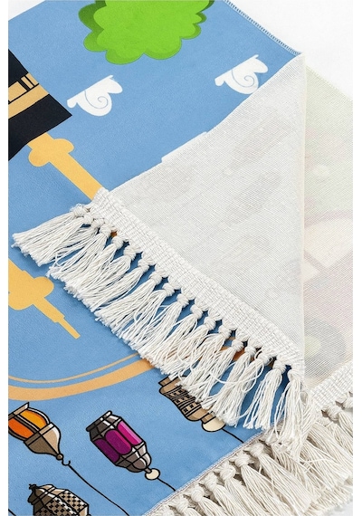 Dijital Baskılı Çocuk Seccadesi - Kabeli Arabalı - 44 X 78 cm