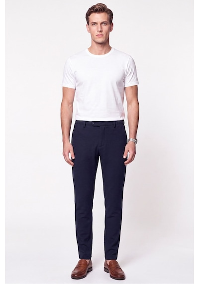 Comfort Fit Gofre Kumaş Esnek Pamuk Lacivert Jogger Pantolon P 1224