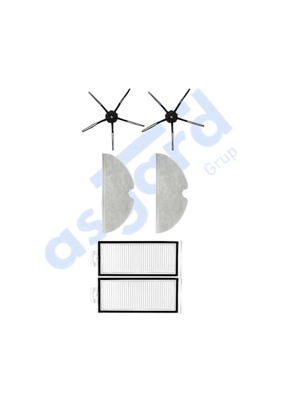 Roborock Q7 , Q7+ , Q7 Max , Q7 Max+ Uyumlu 2 Yan Fırça 2 Filtre 2 Mop Pkt-iasgf0000538
