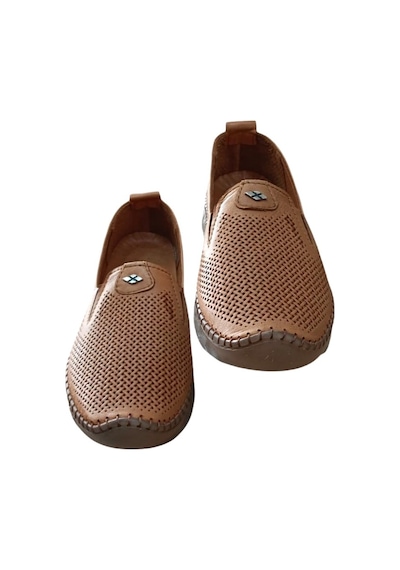 Castle Black 22385 Kadın Hakiki Deri Comfort Casual Ayakkabı Taba Siyah