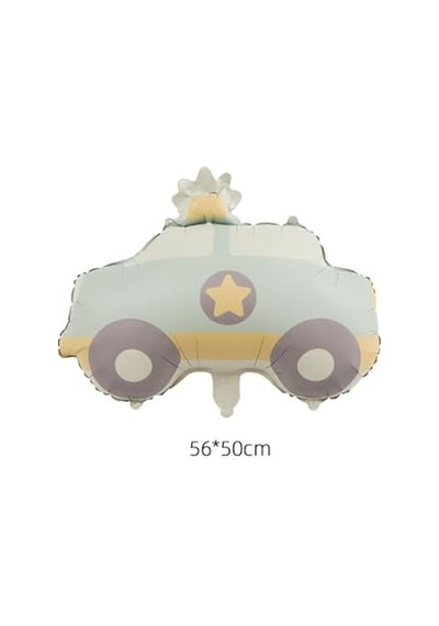 Retro Polis Arabası Folyo Balon 56-50 Cm 2 Yaş Mavi
