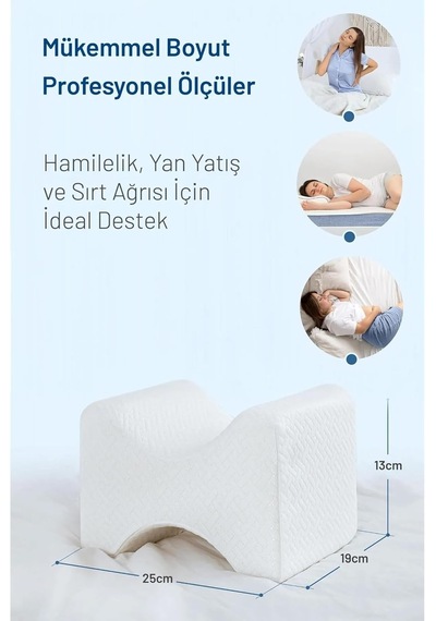 Visco Ortopedik Diz Arası Yastığı Visco Bacak Destek Minderi Uyku İçin Ergonomik Yan Yatma Yastığı Orto Genel
