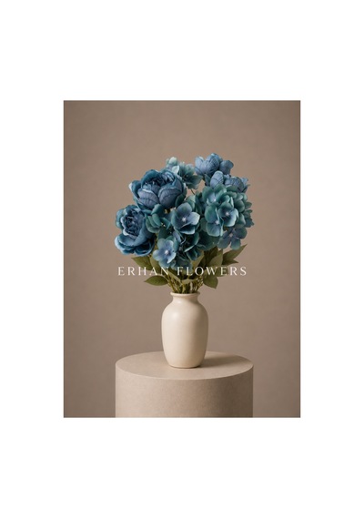 Mavi Gül Demeti 45cm