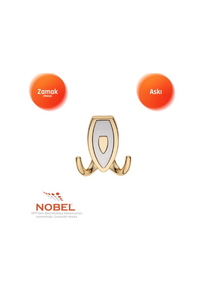 Zepli N Askı, Metal Vestiyer Askısı, 84 Gr, Dolap Ve Duvar Askılığı, Altin Matkrom Vidalı Altın