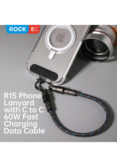 R15 Bilek Askılı Şarj Kablosu - Type-c To Type-c - 60w - 30 Cm