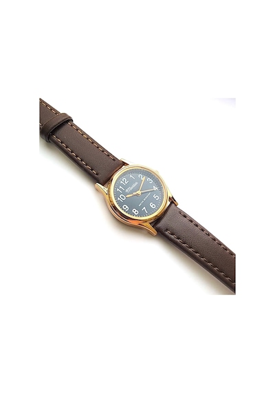 Retro Kayışlı Kadın Kol Saati, Vintage Tasarım, Klasik Tasarım, Rose Gold, Koyu Kahve Kordon Altın