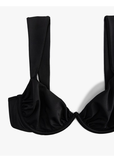 Koton Kalın Askılı Balenli Bikini Üstü Siyah 5sak10021mm Siyah