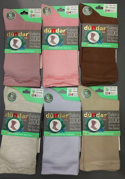 Dündar Çorap Dündar Plus 6999 Unisex Bambu Dikişsiz 4 Mevsim Çorap- 6 Adet Çok Renkli