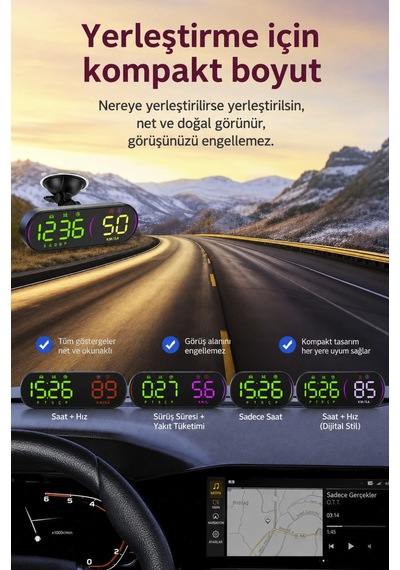 1990-2026 Renault Clio Gps Hız Göstergesi Hud Dijital Hız Saati