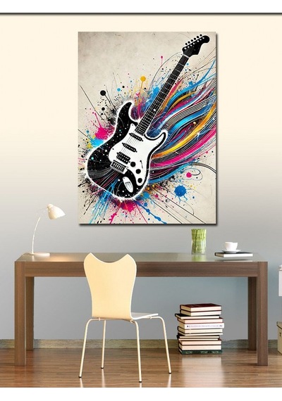 Kanvas Tablo Elektrik Gitarın Coşkusu 70cmx100cm