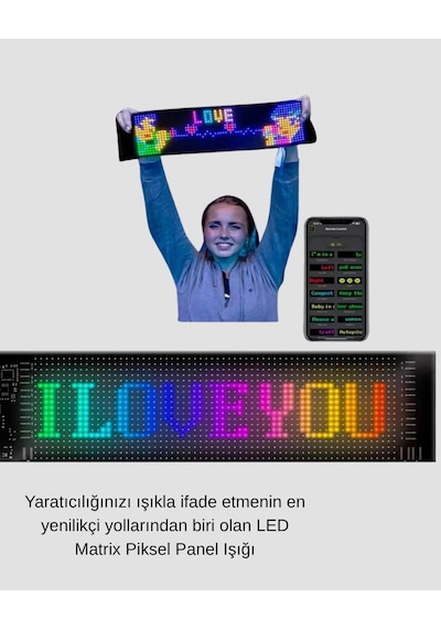 Hubrendy Tekno Akıllı Led Matrix Panel Usb Bağlantılı, Kaydırmalı Yazı Ve Animasyon Desteği