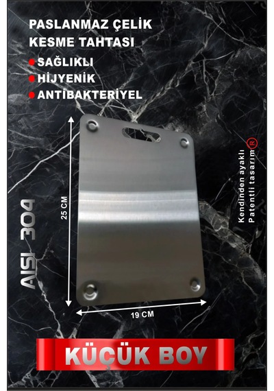 Küçük Boy-paslanmaz Çelik Kesme Tahtası- Ayaklı-antibakteriyel