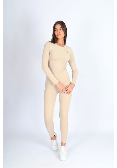 Soft&Basic Slım Fit Toparlayıcı Ve Esnek Bej Tayt Bej
