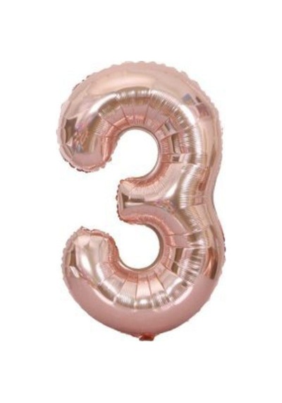 34'' 80 Cm Rose Gold Bronze Folyo Rakam Balon 3 A