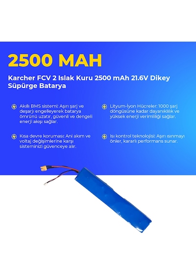 Karcher Fcv 2 Islak Kuru 2500 Mah 21.6v Dikey Süpürge Batarya