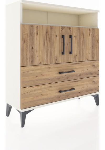 Arges Şifonyer 3 Raflı 2 Çekmeceli 2 Kapaklı 88x30x96 Aytaşı-çam Aytaşı