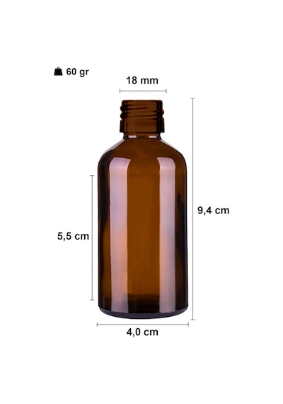 Çelik Roll On Şişesi 50 ML Sızdırmaz Siyah Kapaklı Amber Cam Şişe 1 Adet