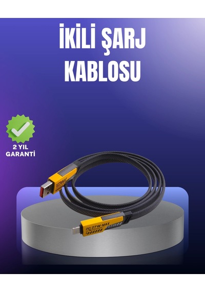 Evrensel Uyumluluklu Dayanıklı Metal Başlıklı Hızlı Şarj Kablosu Çok Renkli
