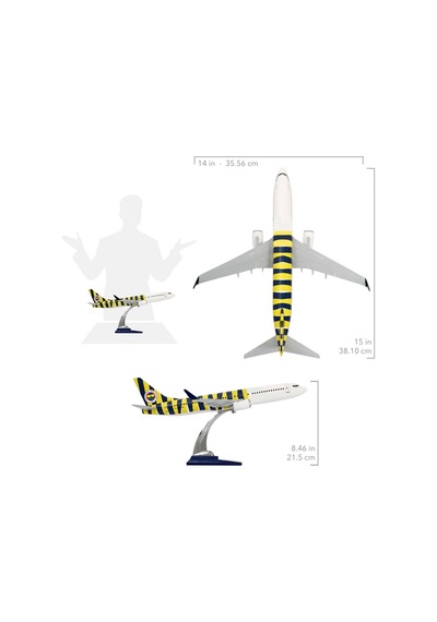 Zekupp Boeing 737-800 1/100 Ölçek Fenerbahçe Lisanslı Çubuklu Tasarım Maket Uçak