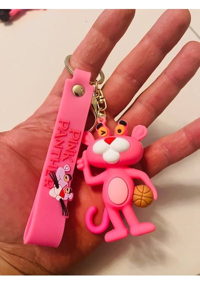 Pembe Panter Pink Panther 3d Silikon Anahtarlık Karakter Çanta & Araba Süsü