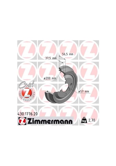 Zimmermann 430.1776.20 Arka Kampana Astra F 1.4i 1.6ı 91 98 Kadett 79 91 228x200x38x100x56 4dl 568058