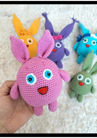Amigurumi Pembe Sunny Bunny Oyuncak Tavşan
