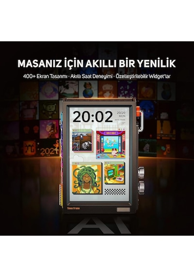 Ayrex Divoom Times Frame-10.1 İnç Dijital Resim Çerçevesi Şeffaf Ips Akıllı Linux Os Rgbled Döner Düğme Wifi 64 Diğer
