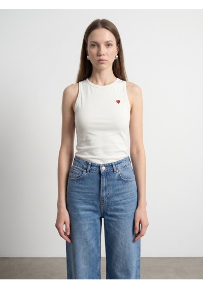 Dilvin 21259 Bisiklet Yaka Top-ekru