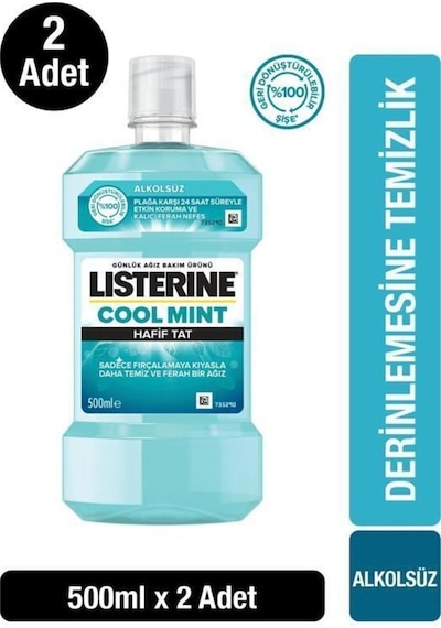 Listerine Zero Hafif Nane Alkolsüz Ağız Bakım Suyu 2 x 500 ML
