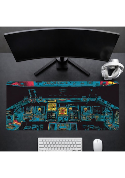 90x40 Cm Uzay Desenli Oyuncu Gaming Mouse Pad Kaymaz Kauçuk Taban Fare Altlığı Xxl Mousepad Anatolian Serisi 03
