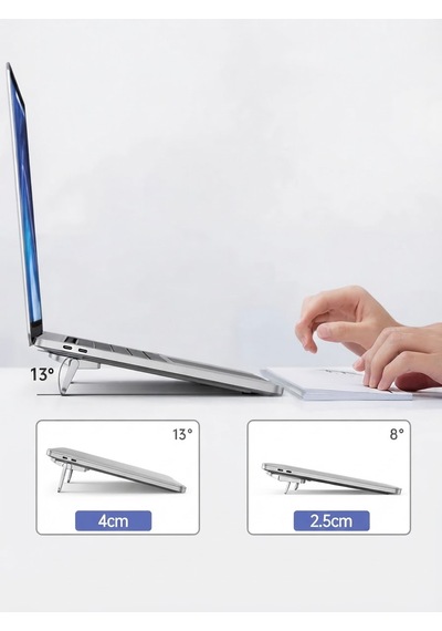 Katlanır Yükseltici Mini Laptop Ayakları 2 Adet Taşınabilir Mini Alüminyum Laptop Standı & Soğutucu Destek