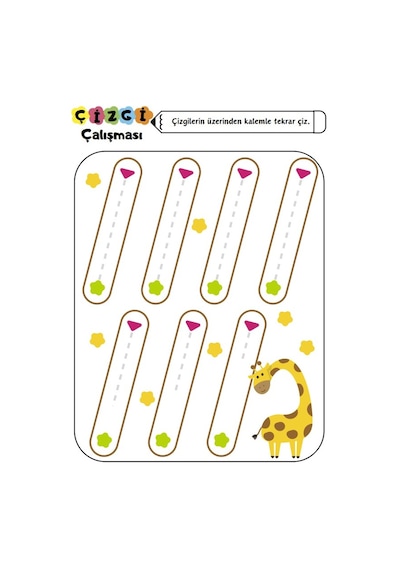 Okul Öncesi Çizgi Çalışmaları Yaz-sil Kitabı 2-4 Yaş