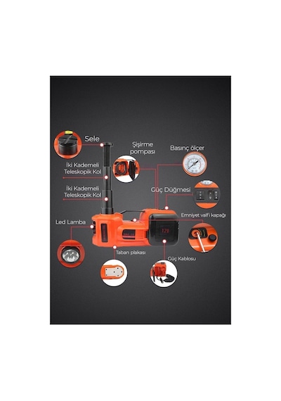 Prohummer Ph314 Elektrikli 5 Ton Hidrolik Kriko Hava Pompası Bijon Anahtarı Makine Krikosu