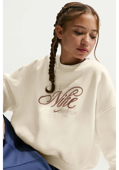 Nike Kid's Sportswear Club Fleece Boxy Crew Gfx Unisex Çocuk Sweatshirt Krem