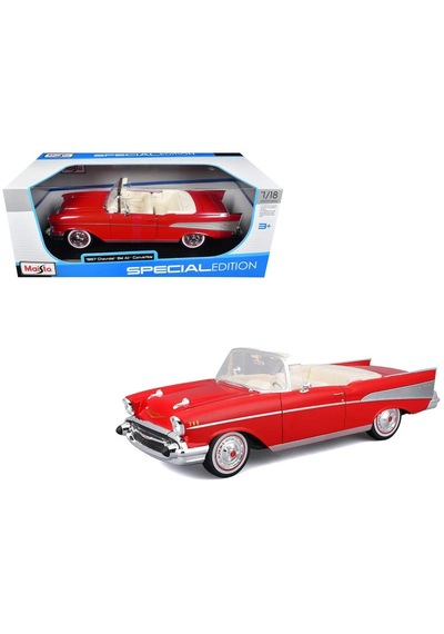 1:18 Ölçek Maisto 1957 Chevrolet Bel Air Convertible Diecast Metal Minyatür Model Araba 25cm